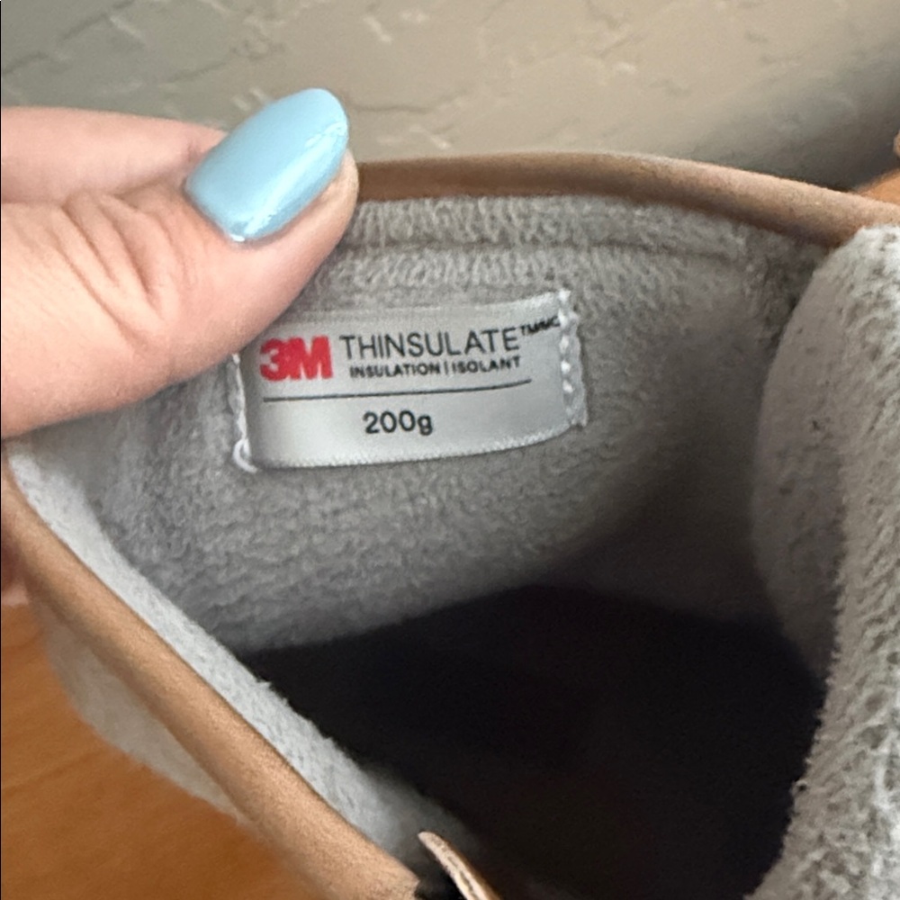 Sperry Gray Fleece-Lined Tan Trim Boots - Picture 2 of 4